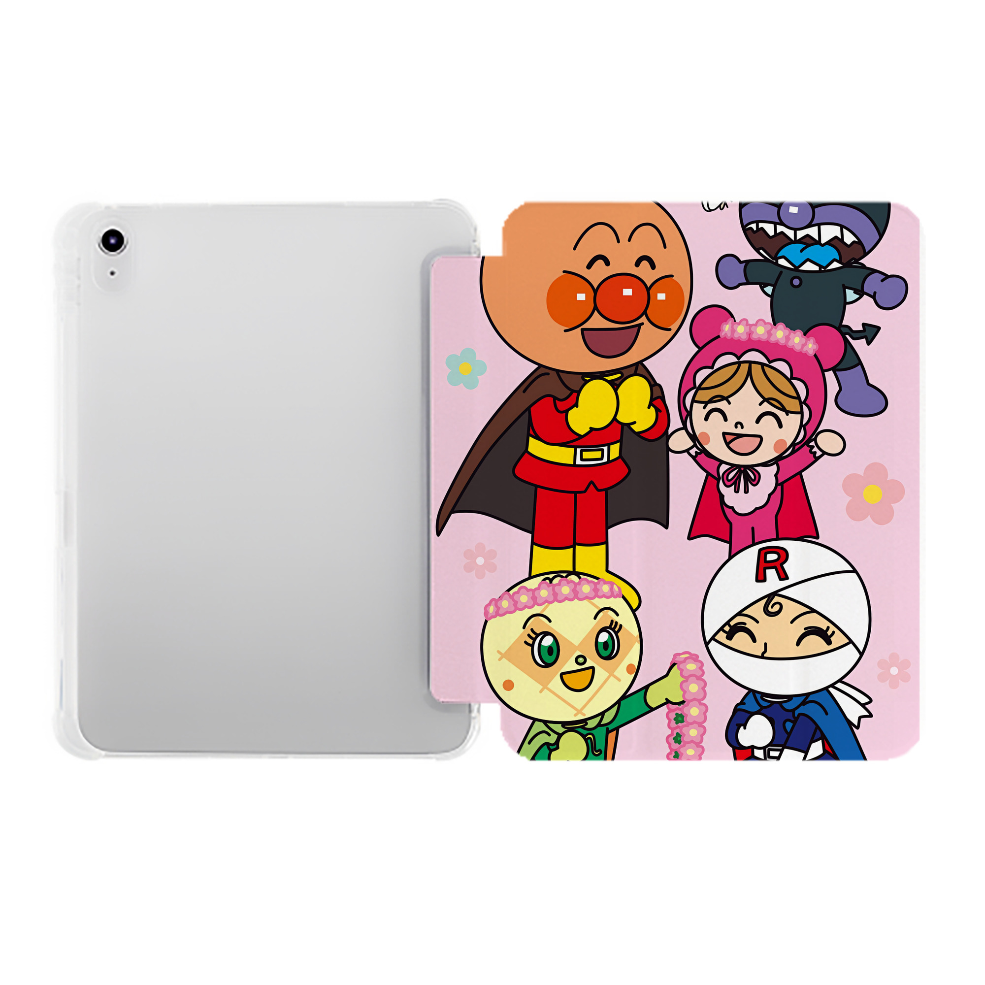 （画像用） アンパンマン Anpanman IPad ケース ペン収納付き 三つ折りスタンド PUレザー×シリコン 対応機種9.5/10.5/10.9インチ